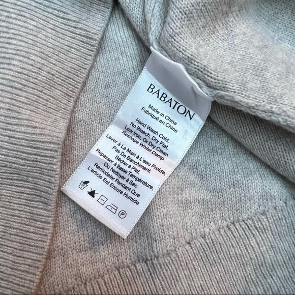 ARITZIA BABATON Deep V-Neck Grey Merino Wool Sweater Size XS - Picture 10 of 10